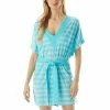 Wholesale 🔥 Michael Kors 👩 Women's V-Neck Belted Tunic Cover-Up Turquoise 🎁