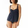 Best Sale ⌛ Michael Kors 👩 Women's Underwire Baby Doll Tankini & Bottoms New Navy Blue ⭐
