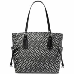 Flash Sale 🤩 Michael Kors Voyager East West Tote Black/light Cream 👏