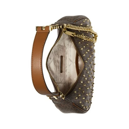 Deals 🛒 Michael Kors Signature Piper Leather Small Pouchette Brown/acorn 🔔 - Image 2