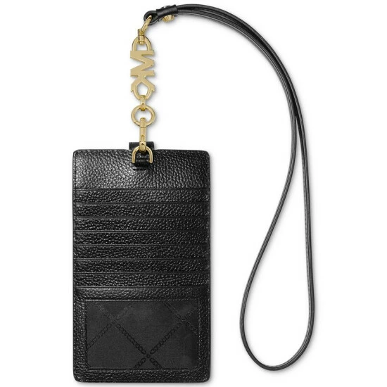 Hot Sale ⭐ Michael Kors Devon Leather Tech Lanyard Black 👍 - Image 2