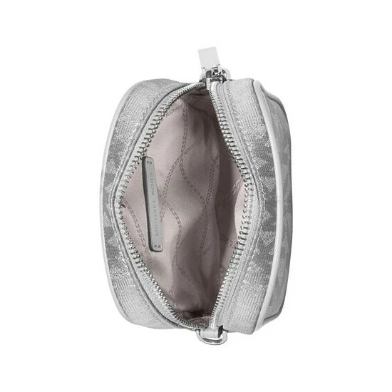 Best Pirce β€οΈ Michael Kors Signature Blaire Small North South Chain Camera Crossbody Silver π - Image 3