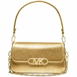 Best Sale ๐ Michael Kors Parker Medium Convertible Pouchette Shoulder Pale Gold โ๏ธ