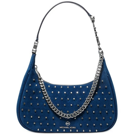 Best deal π― Michael Kors Piper Small Studded Leather Pouchette River Blue π