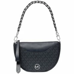 Hot Sale 👏 Michael Kors Signature Dover Small Half Moon Pouchette Admiral/pale Blue ✔️