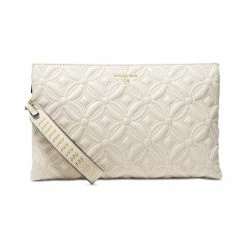 Budget ❤️ Michael Kors Jet Set Charm Double Gusset Wristlet Light Cream 🥰