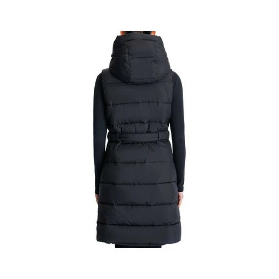 Wholesale π Michael Kors π© Women's Petite Faux-Leather-Trim Hooded Belted Vest Black π - Image 2