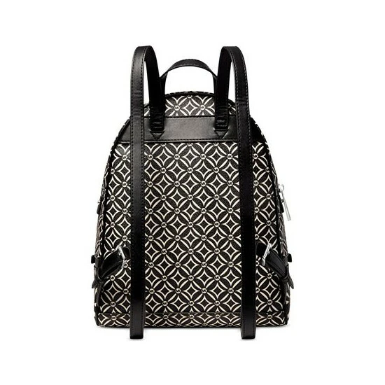 Deals 🤩 Michael Kors Signature Rhea Zip Medium Top 🎒 Backpack Black/light Cream 🔥 - Image 2