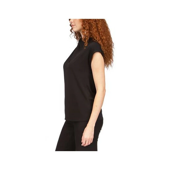 Cheap ⌛ Michael Kors Petite Twisted-Neck Sleeveless Top Black 🎉 - Image 3