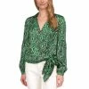 Discount ⭐ Michael Kors 👩 Women's Zebra-Print Wrap Top Spring Green 🎁