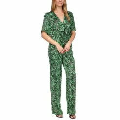 Cheap 🧨 Michael Kors 👩 Women's Zebra-Print Tie Jumpsuit Spring Green 🧨