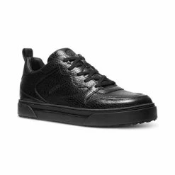 Best Sale 🌟 Michael Kors Men's Baxter Leather Cup Sole 👟 Sneaker Black ⌛
