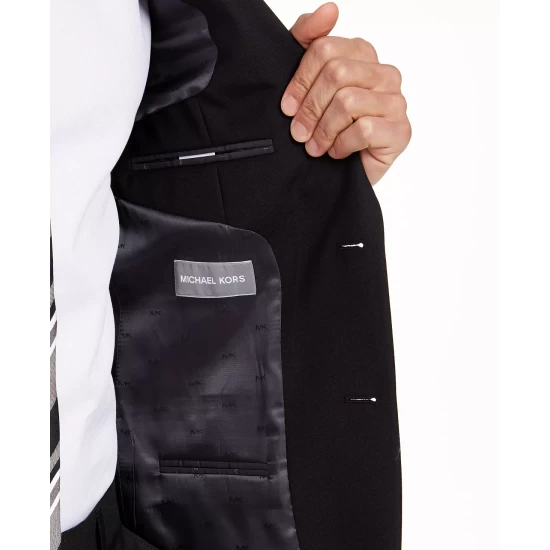 Hot Sale 🛒 Michael Kors Men's Modern-Fit Airsoft Stretch Suit Jackets Blue Tic 🤩 - Image 6