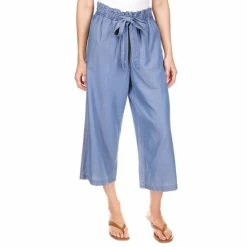 Deals 🌟 Michael Kors 👩 Women's Tie-Front Wide-Leg Pants Light Cadet Wash 😍