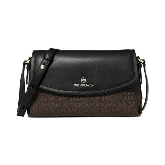 Top 10 🥰 Michael Kors Signature Brooklyn Small Flap Crossbody Brown/black 👍