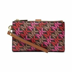 Hot Sale 😀 Michael Kors Signature Jet Set Double Zip Wristlet Brown Multi 🥰