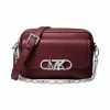 Best Sale 👍 Michael Kors Leather Parker Chain Swag Camera Crossbody Merlot 🧨