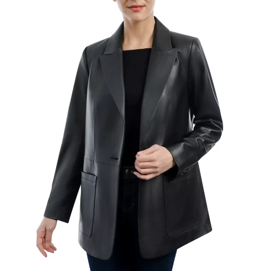 Buy ❤️ Michael Kors 👩 Women's Leather Blazer 🧥 Coat, Created For Macy's Husk ❤️ - Image 9