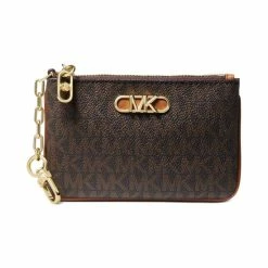 New 🔔 Michael Kors Signature Parker Key Card Holder Brn/acorn ✨