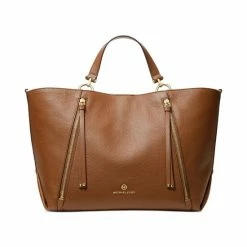 Best Pirce ✔️ Michael Kors Brooklyn Large Leather Grab Tote Brown/black 🛒