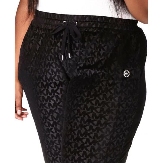 Wholesale 🎉 Michael Kors Plus Size Velour-Embossed Jogger Pants Black ❤️ - Image 5
