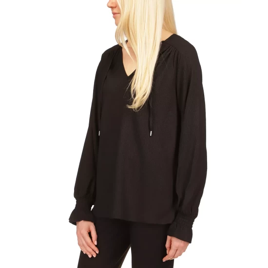 New 😉 Michael Kors 👩 Women's Raglan Peasant Tunic Black 🥰 - Image 4