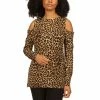 Promo 🌟 Michael Kors 👩 Women's Cheetah-Print Cold-Shoulder Top Husk Animal ⭐