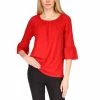 Flash Sale 💯 Michael Kors Flared-Sleeve Top Crimson 💯