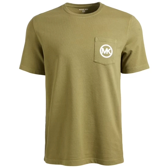 Top 10 β Michael Kors Men's Logo Pocket T-Shirt Smoky Olive β - Image 2