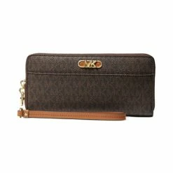 Promo βοΈ Michael Kors Signature Parker Travel Pocket Continental Wallet Brn/acorn π