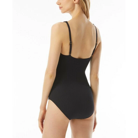 Hot Sale 🔔 Michael Kors 👩 Women's Textured One-Piece 🩱 Swimsuit Bone ❤️ - Image 2