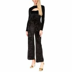 Best reviews of 🎉 Michael Kors 👩 Women's Velvet Cutout Jumpsuit Black 👏