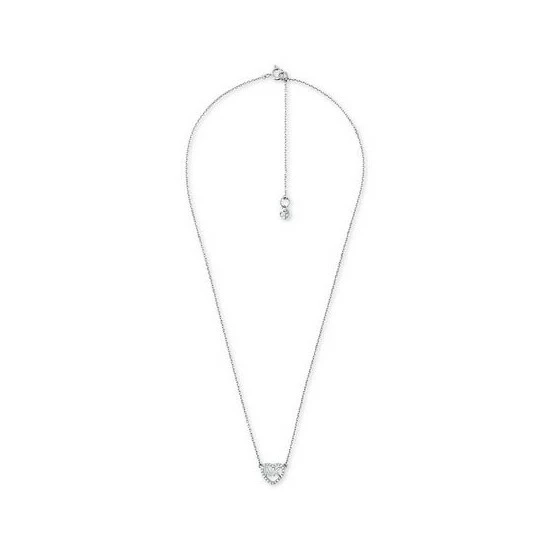 Flash Sale โจ Michael Kors Sterling Silver Crystal Heart Logo Pendant Necklace, 16 + 2 Extender ๐ฅ - Image 2