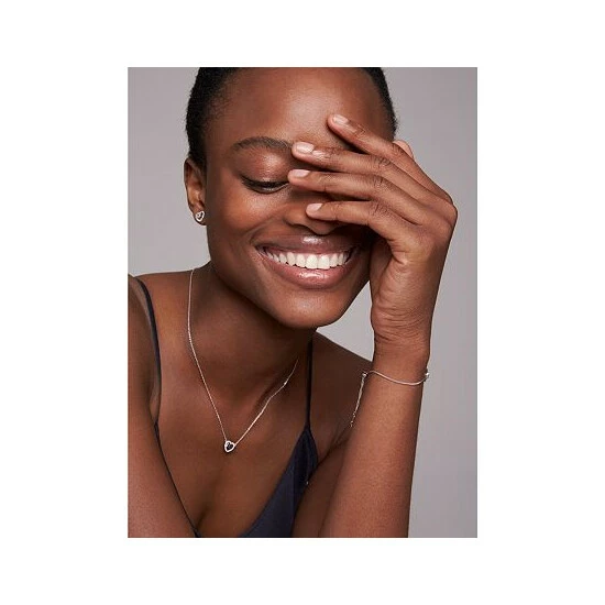 Flash Sale โจ Michael Kors Sterling Silver Crystal Heart Logo Pendant Necklace, 16 + 2 Extender ๐ฅ - Image 3