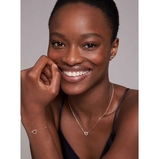 Flash Sale โจ Michael Kors Sterling Silver Crystal Heart Logo Pendant Necklace, 16 + 2 Extender ๐ฅ - Image 4