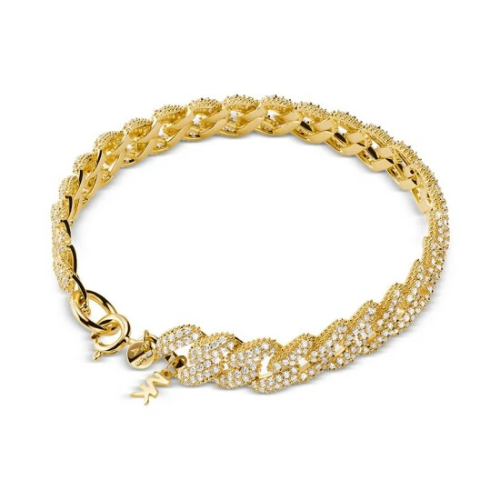 Brand new 𧨠Michael Kors Gold-Tone Sterling Silver Cubic Zirconia Link Statement Bracelet π - Image 2
