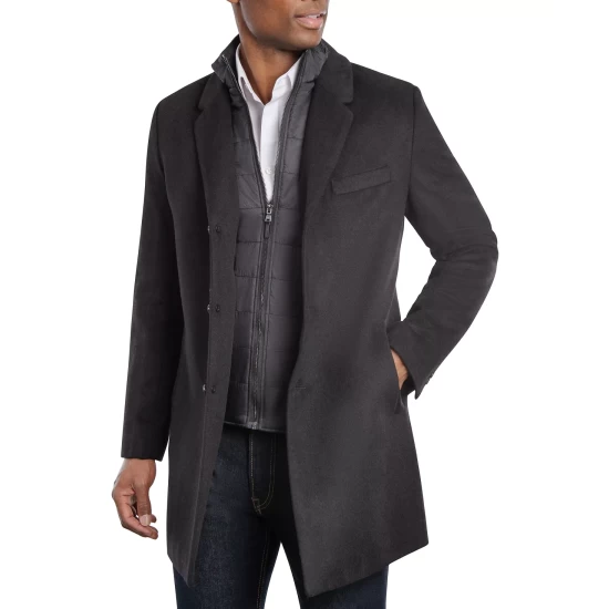 Flash Sale ๐งจ Michael Kors Men's Water-Resistant Slim-Fit Overcoat With Zip-Out Liner Black ๐ - Image 6