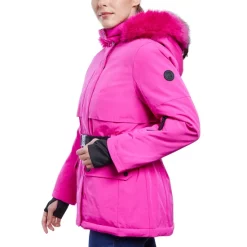 Best Sale ⭐ Michael Kors 👩 Women's Faux-Fur-Collar Hooded Down Puffer 🧥 Coat Merlot ✨