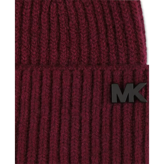 Coupon 👏 Michael Kors Men's Fisherman Ribbed-Cuff Beanie Merlot 👏 - Image 6