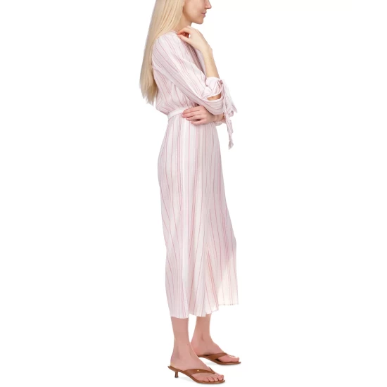 Top 10 ⭐ Michael Kors Striped One-Shoulder Jumpsuit Dusty Rose 💯 - Image 5