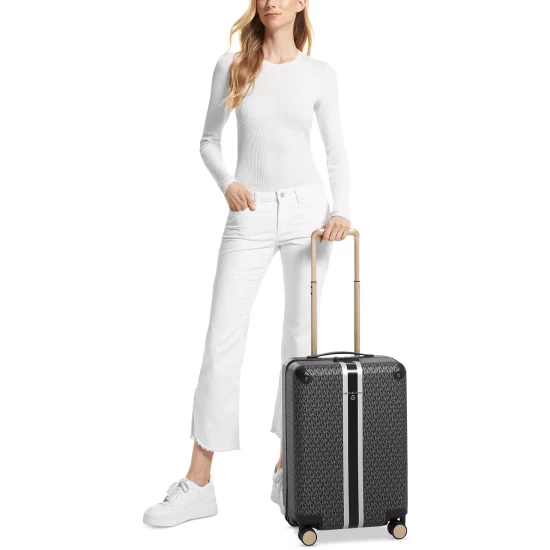 Best Sale 😍 Michael Kors Signature Travel Hardcase Trolley Carry-On Bag Black/silver ⌛ - Image 5