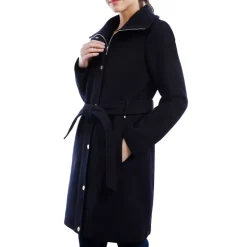 Best Pirce π₯ Michael Kors π© Women's Belted Hooded Raincoat Navy π€©