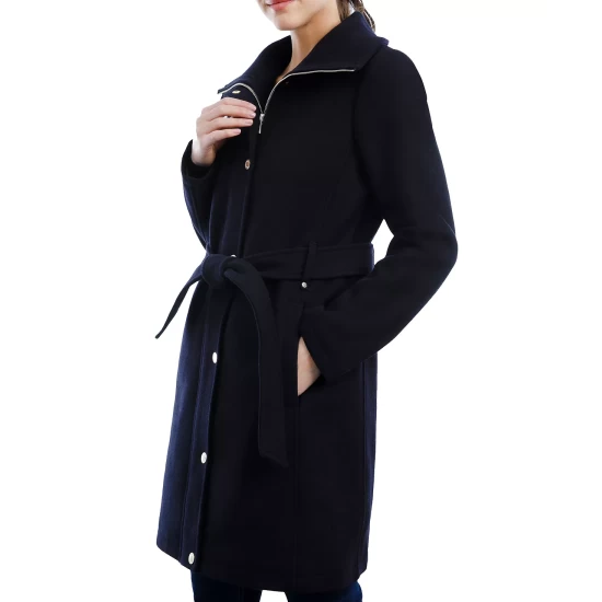 Best Pirce π₯ Michael Kors π© Women's Belted Hooded Raincoat Navy π€©