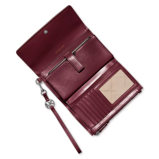 Best reviews of 👏 Michael Kors Signature Jet Set Charm Large Flap Phone Wristlet Merlot 🎉 - Image 4