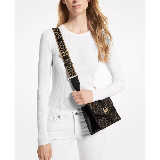 Cheap 👍 Michael Kors Signature Greenwich Small Convertible Crossbody Husk Multi ✨ - Image 7