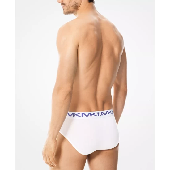 Coupon π₯° Michael Kors Men's 3-Pk. Stretch Factor Low-Rise Briefs White π - Image 3