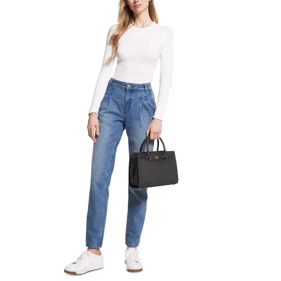 Outlet 🎉 Michael Kors Adele Double-Zip Pebble Leather Phone Wristlet Deep Orange 🔥 - Image 3