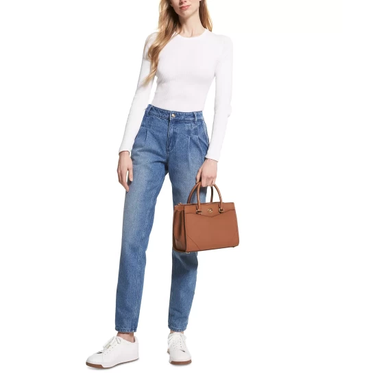 Outlet 🎉 Michael Kors Adele Double-Zip Pebble Leather Phone Wristlet Deep Orange 🔥 - Image 4