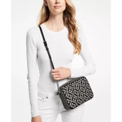 Best Sale ๐ฅ Michael Kors ๐ฉ Women's Printed Crinkle Off-The-Shoulder Mini ๐ Dress Midnight Blue ๐