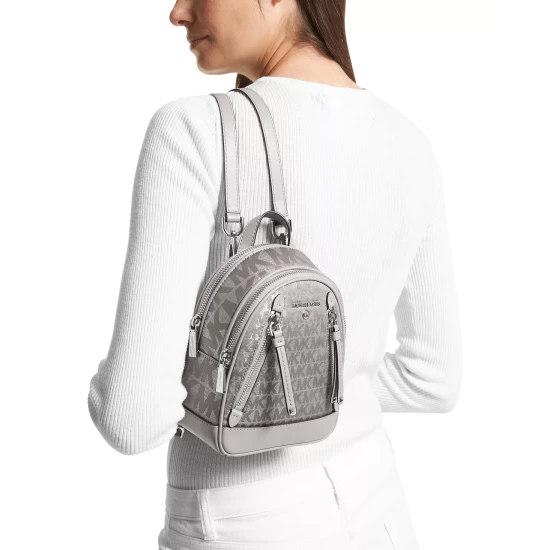 Best Sale 🔥 Michael Kors 👩 Women's Printed Crinkle Off-The-Shoulder Mini 👗 Dress Midnight Blue 👏 - Image 3